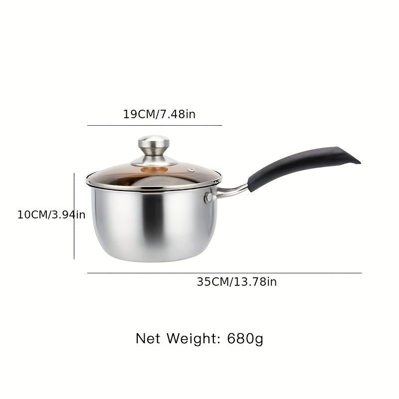 Stainless Steel Milk Pot Nonstick Saucepan Noodle Pot With Lid