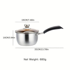Stainless Steel Milk Pot Nonstick Saucepan Noodle Pot With Lid