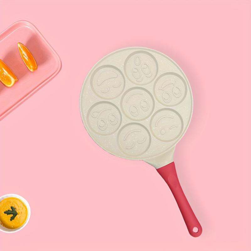 Nonstick 7 Mold Pancake Pan Mini Flat Bottomed Pancake Pan For Cooking