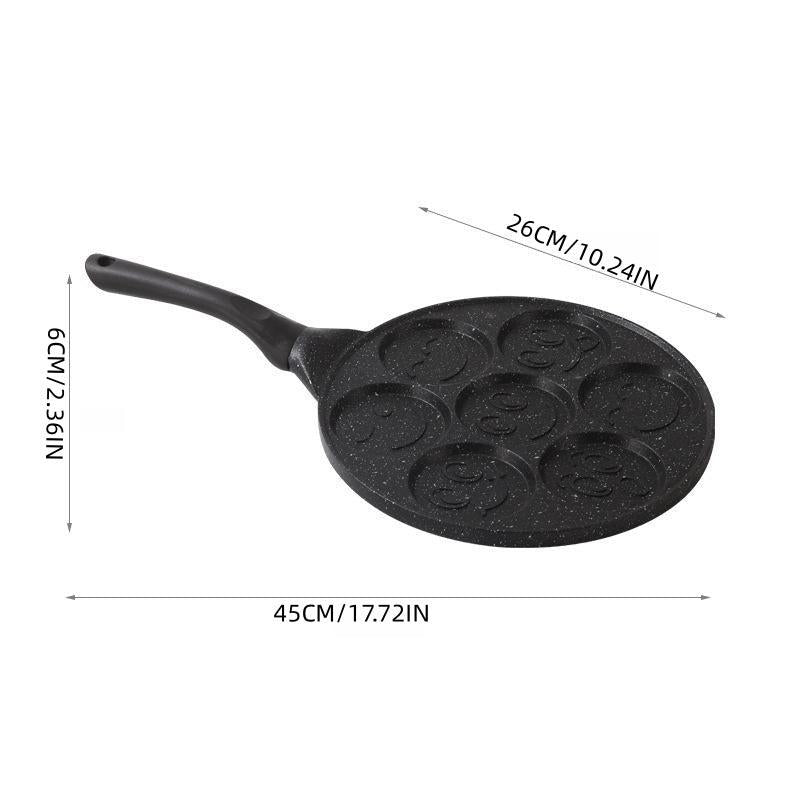 Nonstick 7 Mold Pancake Pan Mini Flat Bottomed Pancake Pan For Cooking