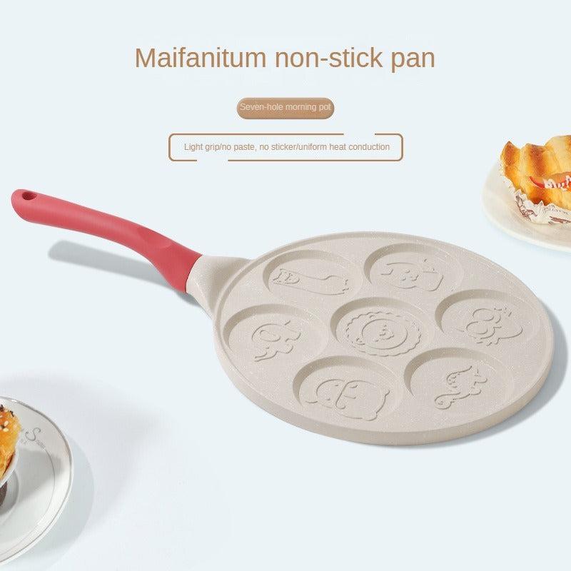 Nonstick 7 Mold Pancake Pan Mini Flat Bottomed Pancake Pan For Cooking