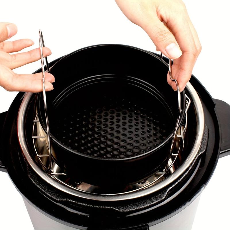 Steamer Rack Trivet With Silicone Handle Stainless Steel Steaming Rack