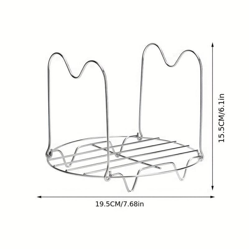 Steamer Rack Trivet With Silicone Handle Stainless Steel Steaming Rack