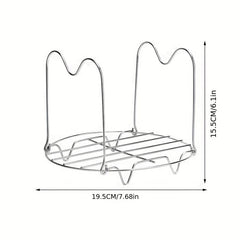 Steamer Rack Trivet With Silicone Handle Stainless Steel Steaming Rack