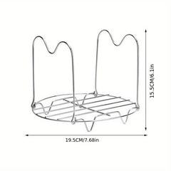 Steamer Rack Trivet With Silicone Handle Stainless Steel Steaming Rack