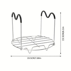 Steamer Rack Trivet With Silicone Handle Stainless Steel Steaming Rack