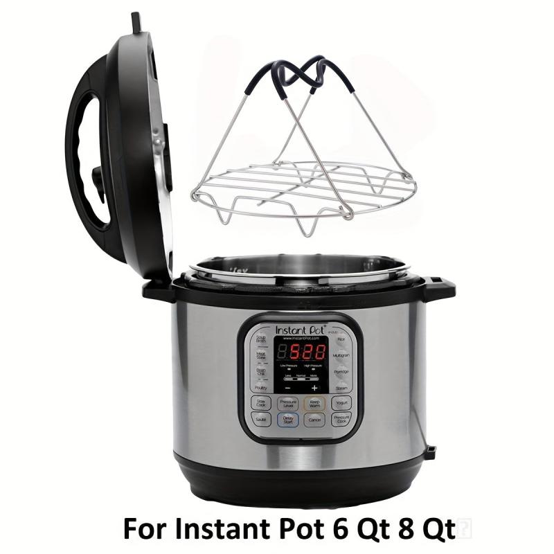 Steamer Rack Trivet With Silicone Handle Stainless Steel Steaming Rack