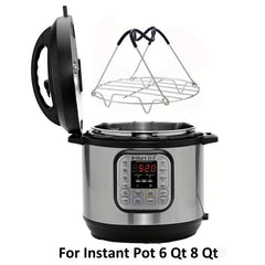 Steamer Rack Trivet With Silicone Handle Stainless Steel Steaming Rack