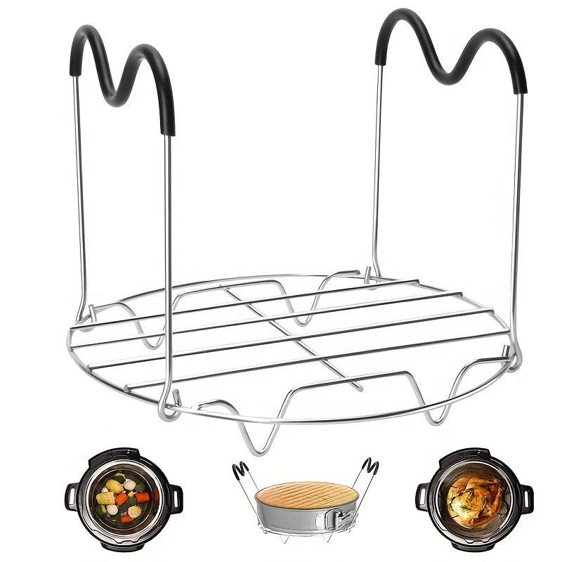 Steamer Rack Trivet With Silicone Handle Stainless Steel Steaming Rack