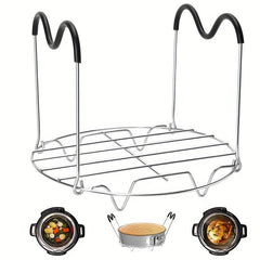 Steamer Rack Trivet With Silicone Handle Stainless Steel Steaming Rack