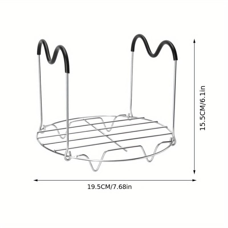 Steamer Rack Trivet With Silicone Handle Stainless Steel Steaming Rack