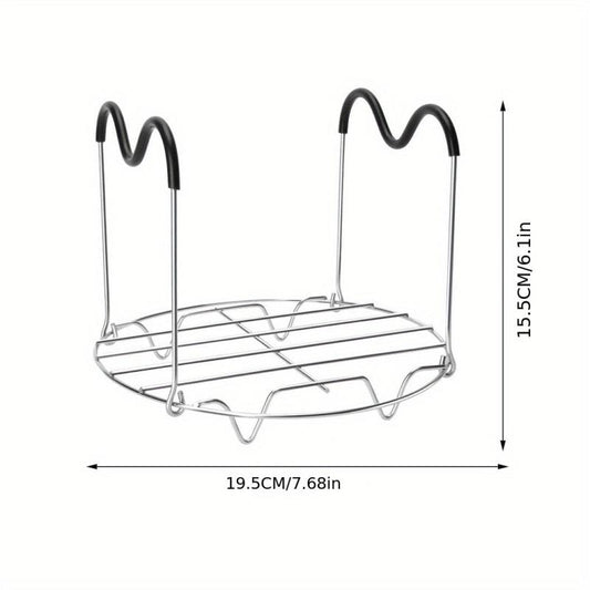 Steamer Rack Trivet With Silicone Handle Stainless Steel Steaming Rack