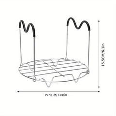 Steamer Rack Trivet With Silicone Handle Stainless Steel Steaming Rack