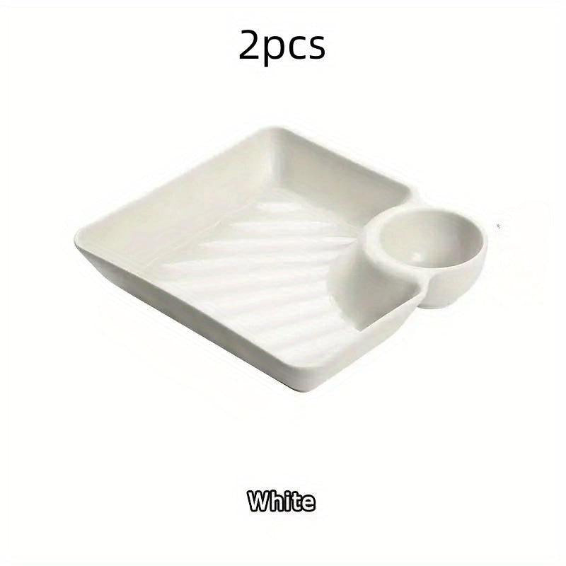 2pcs Plastic Serving Platter Set Snack Plate Charcuterie Dish Reusable