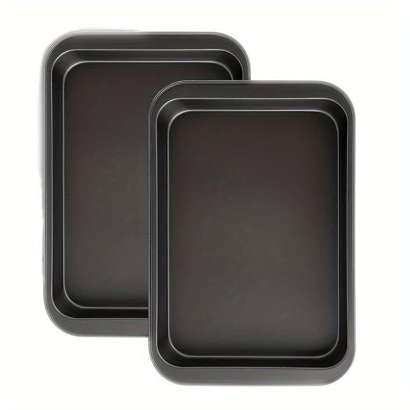 2pcs Non-stick 25.4cm Bakeware Set Carbon Steel Cake Pizza Tray Roasting Tools