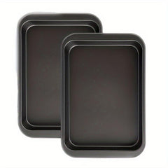 2pcs Non-stick 25.4cm Bakeware Set Carbon Steel Cake Pizza Tray Roasting Tools