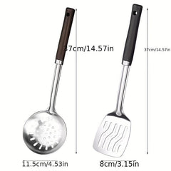 Stainless Steel Kitchenware Set Wooden Handle Soup Spoon