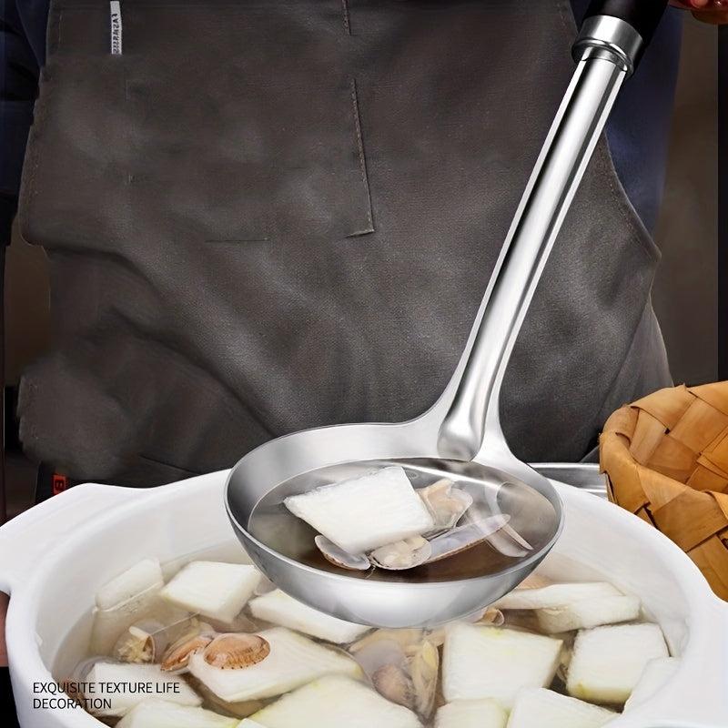Stainless Steel Kitchenware Set Wooden Handle Soup Spoon