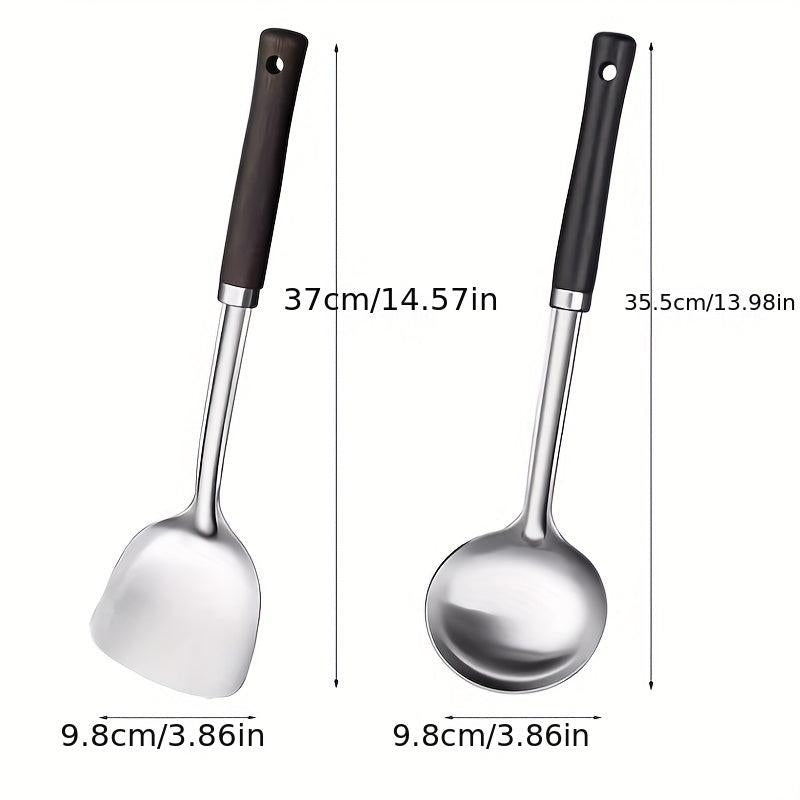 Stainless Steel Kitchenware Set Wooden Handle Soup Spoon