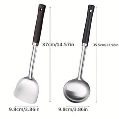 Stainless Steel Kitchenware Set Wooden Handle Soup Spoon