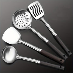 Stainless Steel Kitchenware Set Wooden Handle Soup Spoon