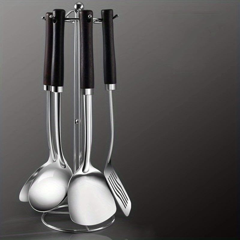 Stainless Steel Kitchenware Set Wooden Handle Soup Spoon