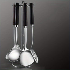 Stainless Steel Kitchenware Set Wooden Handle Soup Spoon