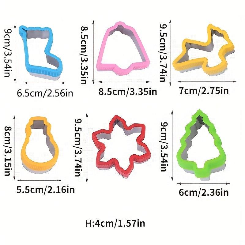 6pcs Christmas Cookie Cutter Set & Stamps for DIY Baking Decoration