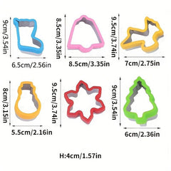 6pcs Christmas Cookie Cutter Set & Stamps for DIY Baking Decoration