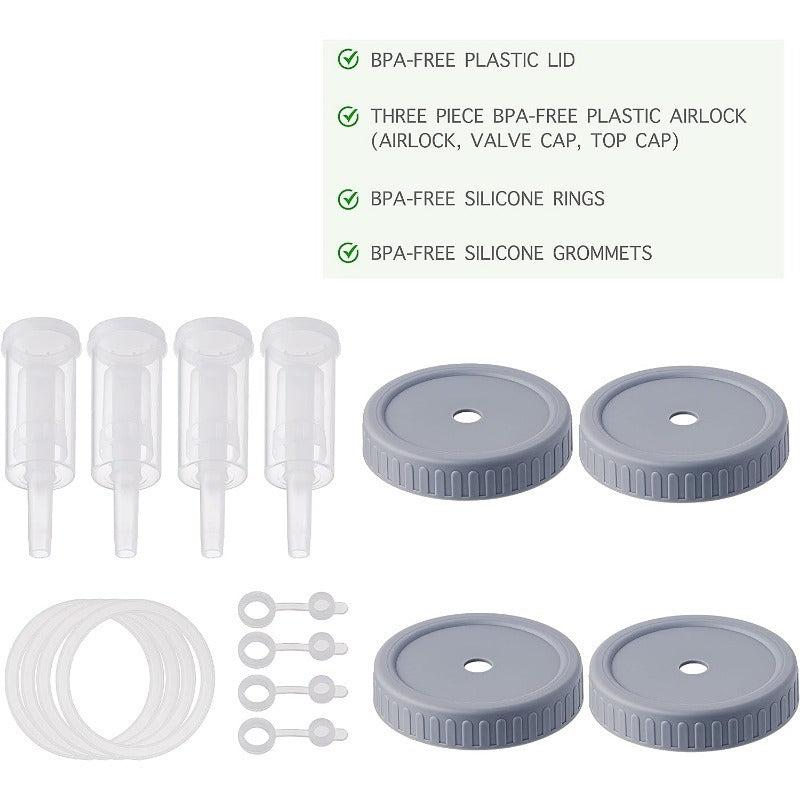 2pcs Plastic Fermentation Lids For Mason Jars Airtight Fermenting Lids