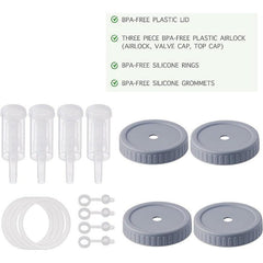 2pcs Plastic Fermentation Lids For Mason Jars Airtight Fermenting Lids