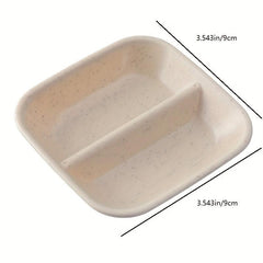 Wheat Straw Serving Platter 2 Compartment Appetizer Tray