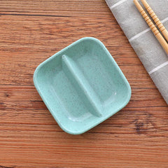 Wheat Straw Serving Platter 2 Compartment Appetizer Tray