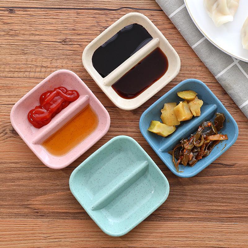 Wheat Straw Serving Platter 2 Compartment Appetizer Tray