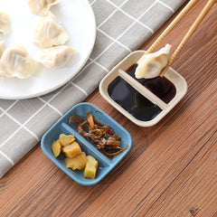 Wheat Straw Serving Platter 2 Compartment Appetizer Tray