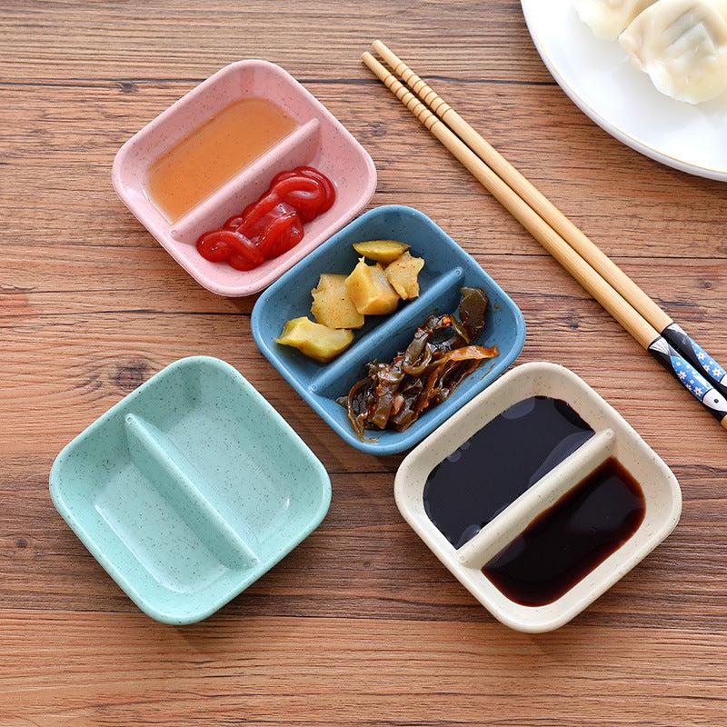Wheat Straw Serving Platter 2 Compartment Appetizer Tray