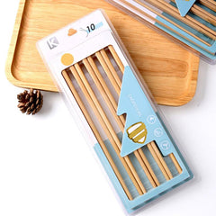 10 Pairs Wooden Chopsticks Solid Wood Non Slip Mildew Proof Dinnerware