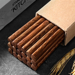 10 Pairs Wooden Chopsticks Solid Wood Non Slip Mildew Proof Dinnerware