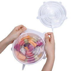 6pcs Silicone Stretch Lids Food Bowl Covers Reusable Food Saving Cover