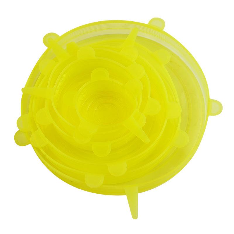 6pcs Silicone Stretch Lids Food Bowl Covers Reusable Food Saving Cover