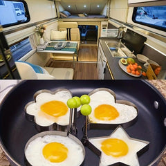 4pcs Stainless Steel Egg Pancake Shaper Omelette Mold Frying Egg Cooking