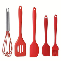 5Pcs Silicone Kitchenware Set Spatula Shovel Brush Whisk Baking Tools