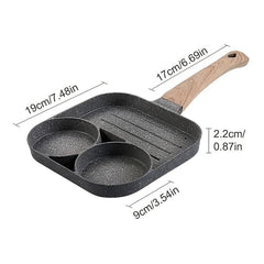 Second Gen Rice Wheat Stone 3-In-1 Non-Stick Pan for Breakfast, Steak, and Eggs