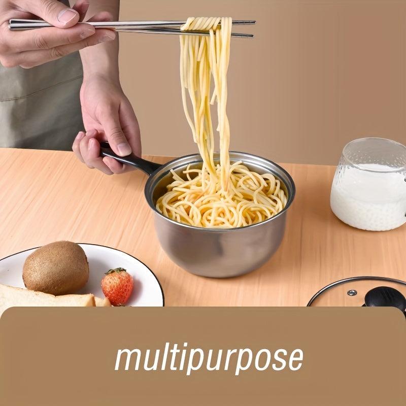 Ergonomic Stainless Steel Saucepan with Glass Lid