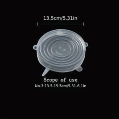 6pcs Silicone Stretch Lids Reusable Food Saving Cover