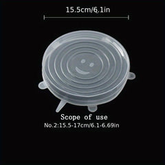 6pcs Silicone Stretch Lids Reusable Food Saving Cover