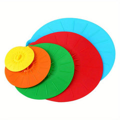 5pcs Reusable Silicone Lids Microwave Freezer Dust Splash Heat BPA Cups Bow
