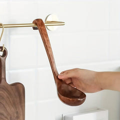 Wooden Soup Ladle Long Handle Spoon For Hot Pot Porridge Rice Durable