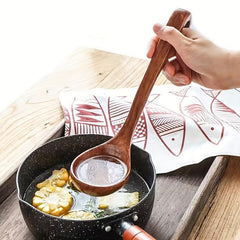 Wooden Soup Ladle Long Handle Spoon For Hot Pot Porridge Rice Durable