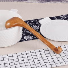 Wooden Soup Ladle Long Handle Spoon For Hot Pot Porridge Rice Durable